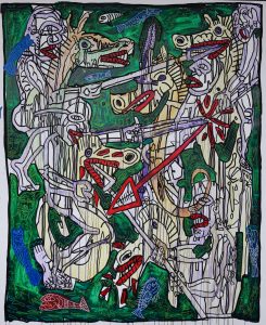 Robert Combas Comme une bataille hippocampe et guerrière de la mer