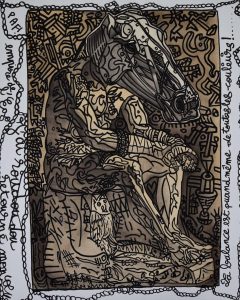 Robert Combas Le penseur cheval