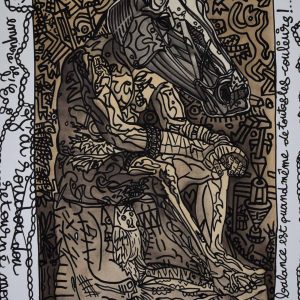 Robert Combas Le penseur cheval