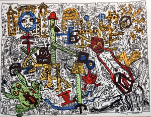 Robert Combas Marteau niqueur et claude les boules carrées