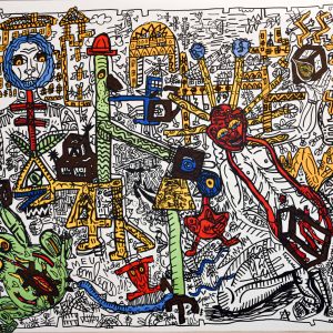 Robert Combas Marteau niqueur et claude les boules carrées