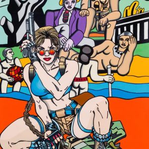 Erró, lithographie "Femme Fatale"