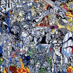 Erró, lithographie "Silver Surfeur Chrome"