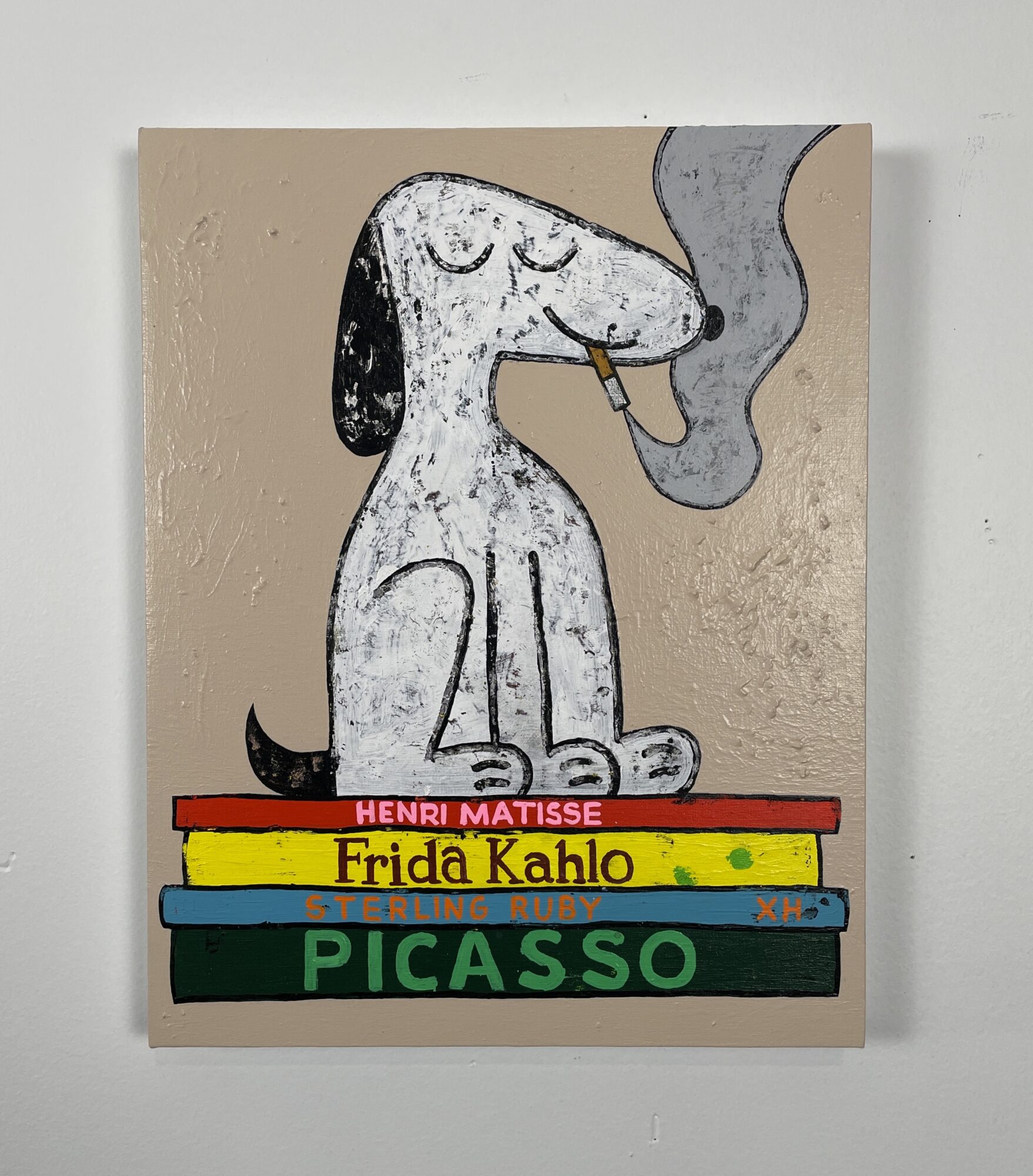 Smoking Dog on Yellow Book Jonathan Edelhuber