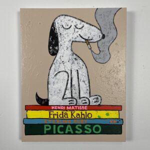 Smoking Dog on Yellow Book Jonathan Edelhuber